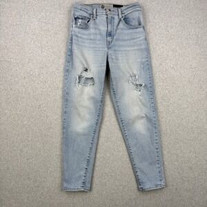 Levis Jeans Womens 28 Light Wash Silvertab Mom High Rise‎ Tapered Distressed